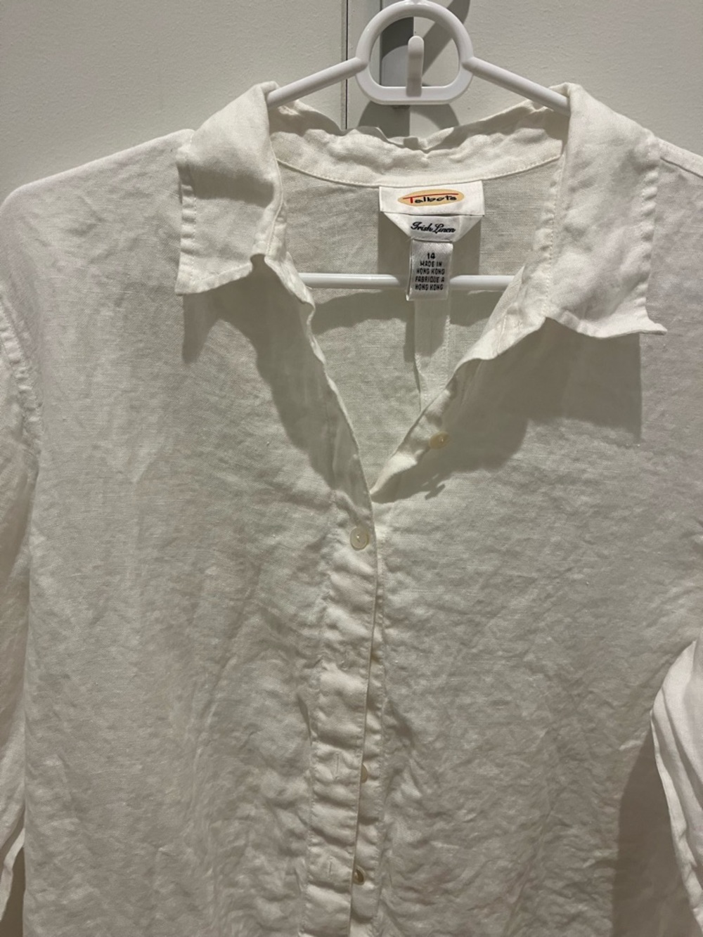 Talbots White Irish Linen Shirt 100% linen gently worn - Picture 2 of 11